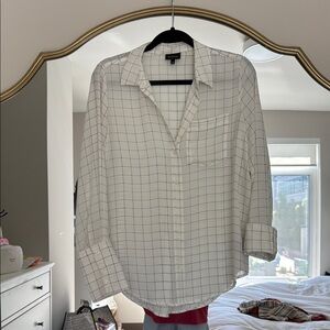 White Checkered Button-Up Shirt